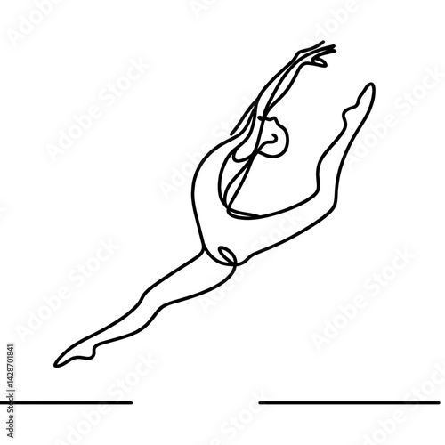Dancer in mid-leap expressing grace with no background