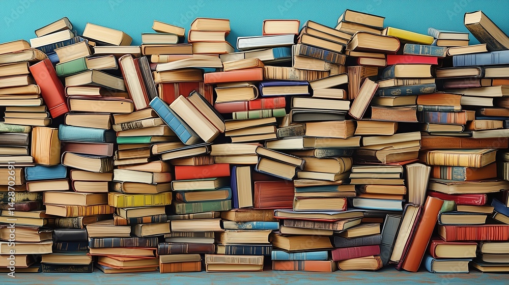 pile of books background image, back to school theme, isolated in solid background, lots of book. pile of books background image, back to school theme, isolated in solid background, lots of book.