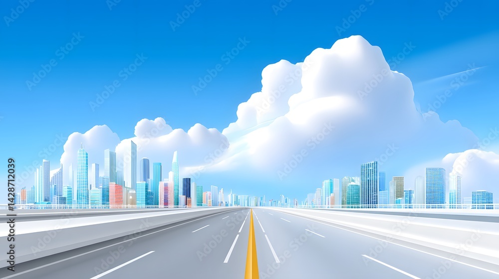 Fototapeta premium Economic impacts of trade war broken trade routes urban environments digital illustration aerial view