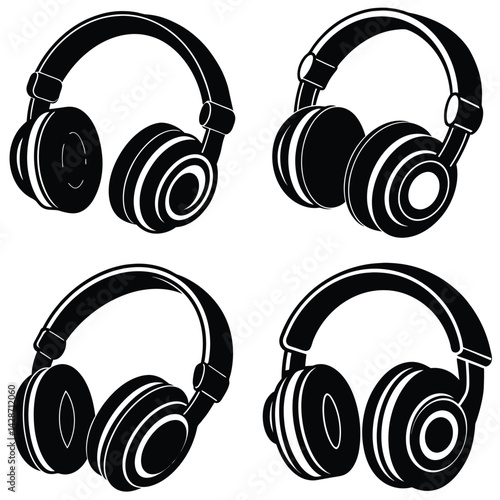 headphones on white background