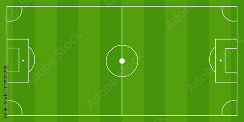 Top view of soccer field or football field - Vector illustration