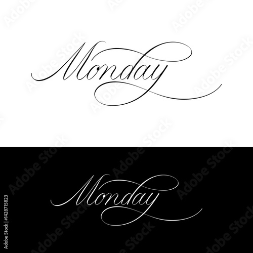 Monday Elegant Calligraphy Script Lettering Typography