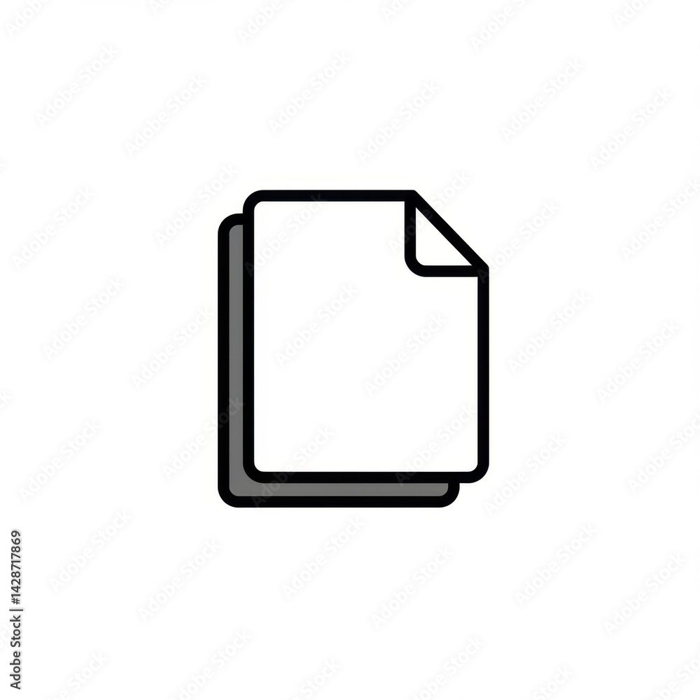 Stylized Document Vector Icon with Layered Paper Effect Stylized Document Vector Icon with Layered Paper Effect