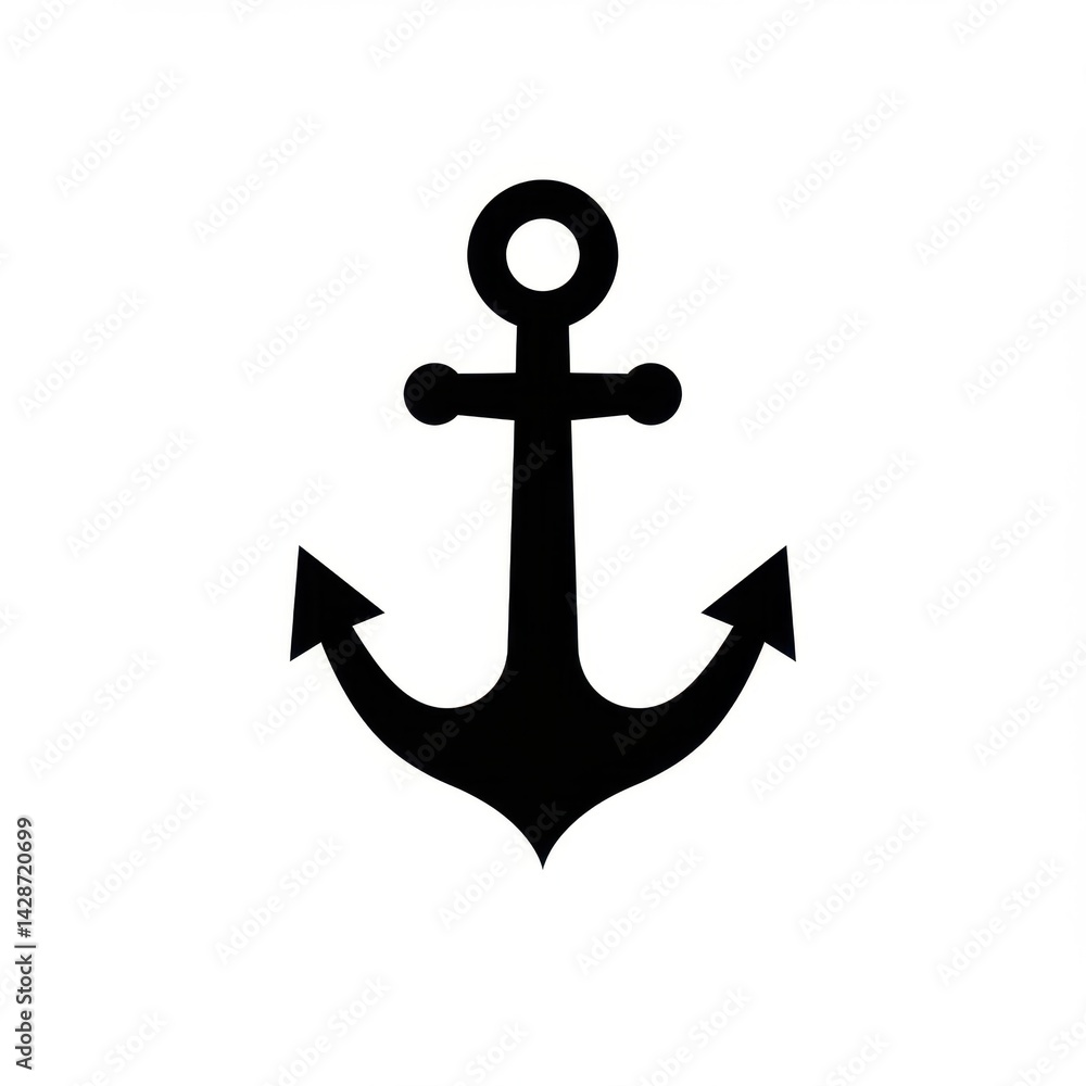 Minimalist Black Anchor Icon Minimalist Black Anchor Icon