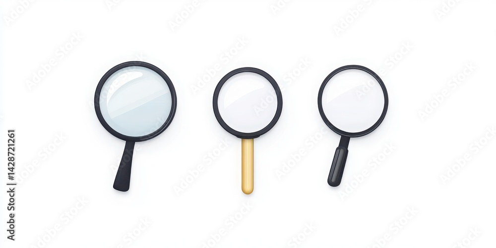 White background showcasing search function and navigation menu icons. White background showcasing search function and navigation menu icons.