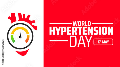 World Hypertension Day background banner or poster design template. observed every year in May. Holiday concept. Use to any Template, card, poster, placard, template.