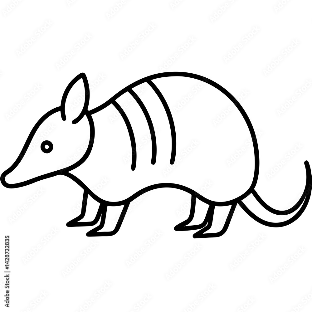 Fototapeta premium Elegant Armadillo Outline Illustration