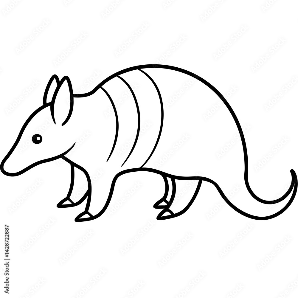 Obraz premium Elegant Armadillo Outline Illustration