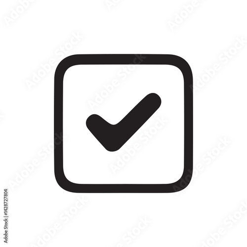 check mark icon on square internet button