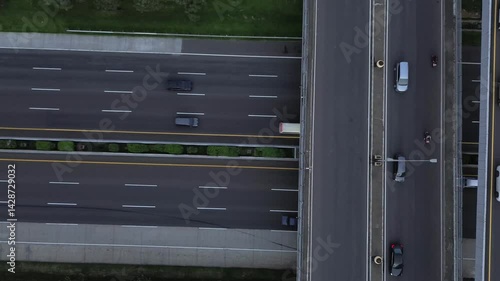 Aerial view of toll road.