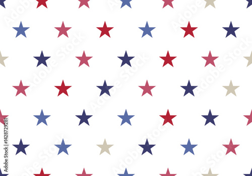Seamless pattern with stars. USA American Stars Background Pattern. Star shape US holiday American US patriotic background pattern