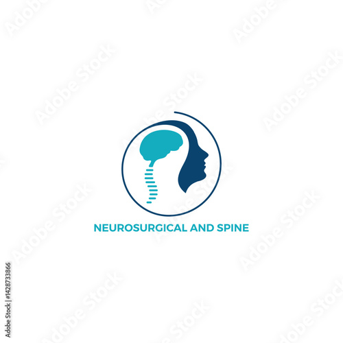neurosurgical spine brain human logo design