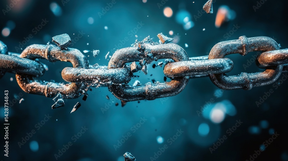 Broken chain, freedom concept