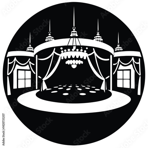 Isolated Black Vector Dancer using Element ballroom With White Background