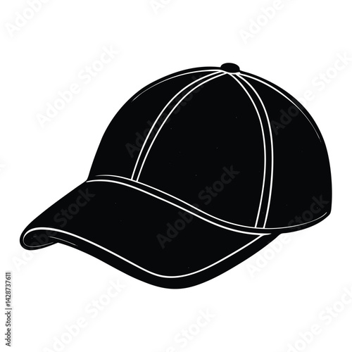 Isolated Black Vector Dancer using Element cap turned backwards With White Background