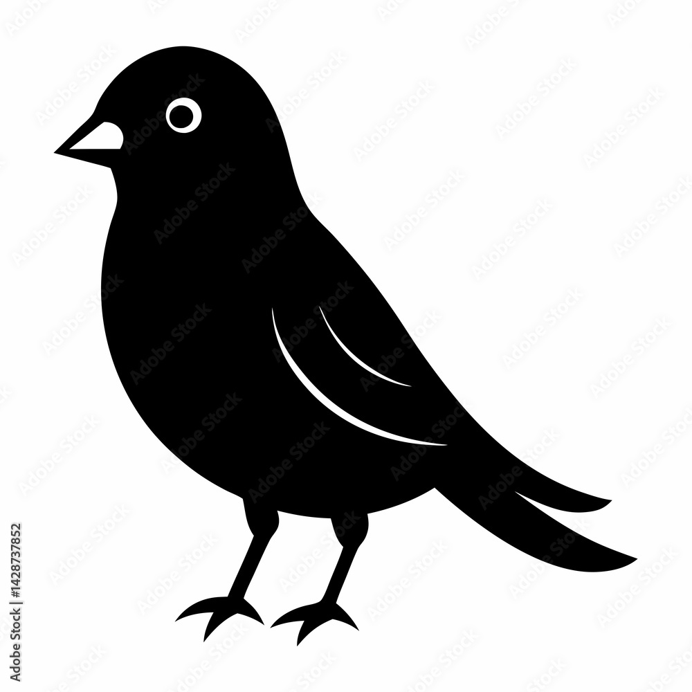 Elegant Canary Silhouette Vector Design Elegant Canary Silhouette Vector Design