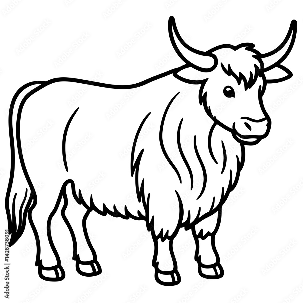 Minimalist Yak Vector Line Art Minimalist Yak Vector Line Art