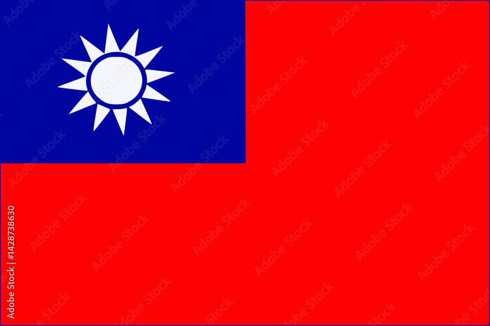 Fototapeta premium Taiwan Flag vector design and illustration , National flag of Taiwan