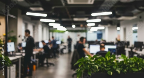 Wallpaper Mural Blurred modern office interior Torontodigital.ca