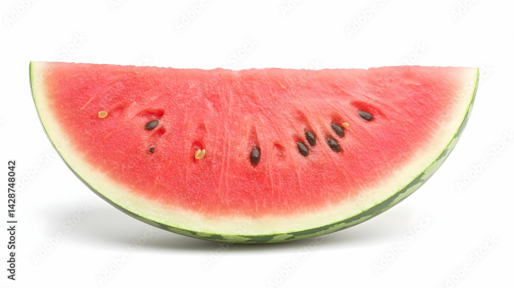Red Watermelon Slice Isolated On White Background Red Watermelon Slice Isolated On White Background