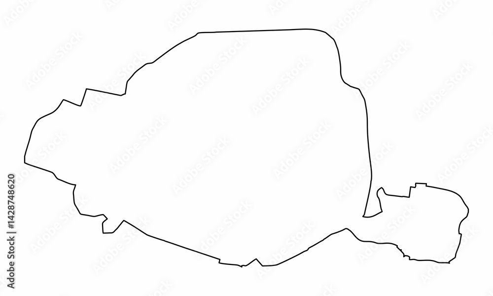 Paris outline map