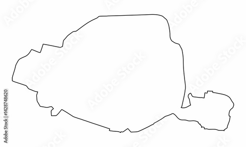 Obraz na płótnie Paris outline map w salonie