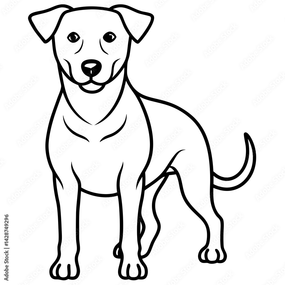 Fototapeta premium Elegant Dog Outline Illustration