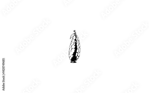 Australian Finger Lime – AI-Stylized Illustration of Bumpy Cylindrical Citrus with Exposed Tip