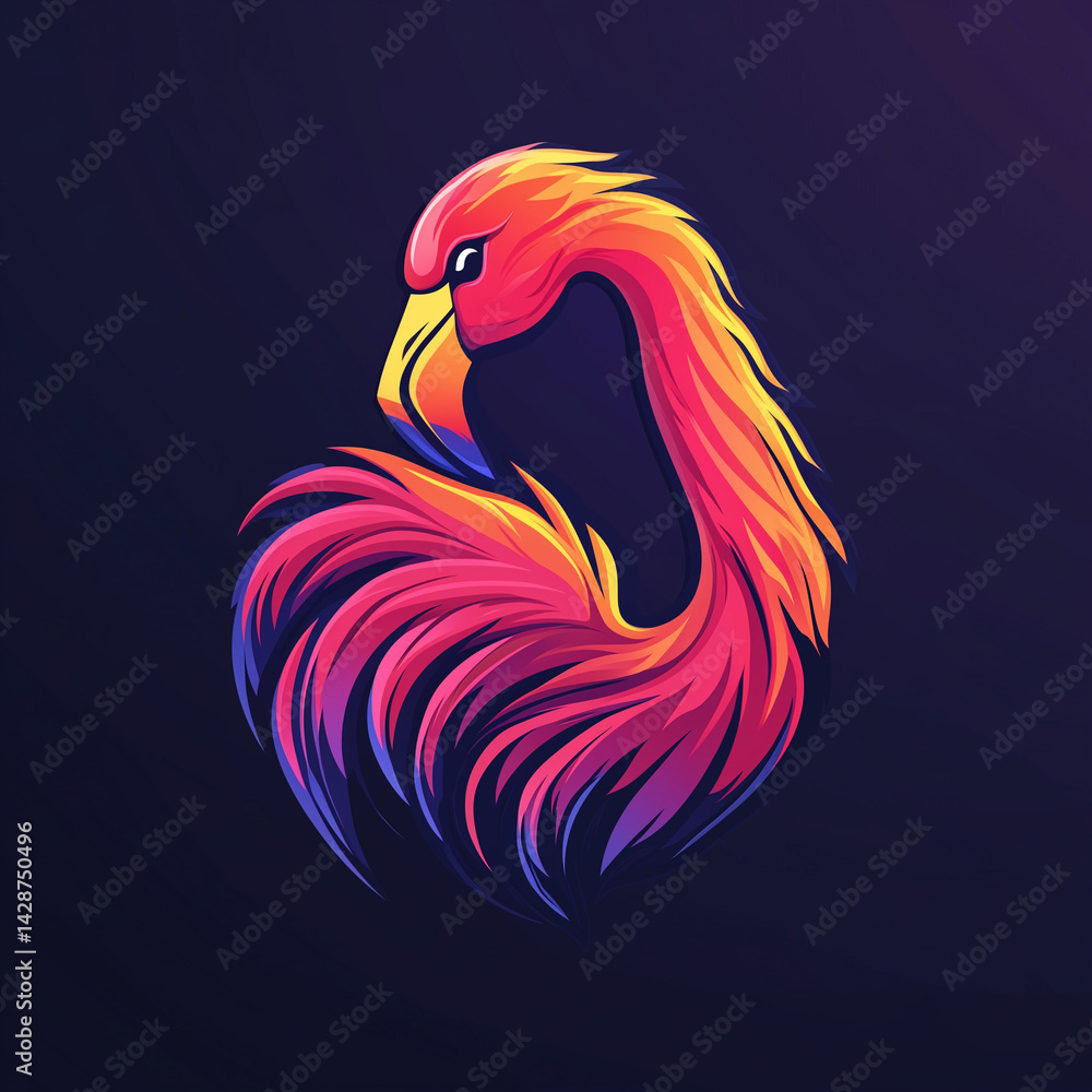 Obraz premium flamingo mascot logo