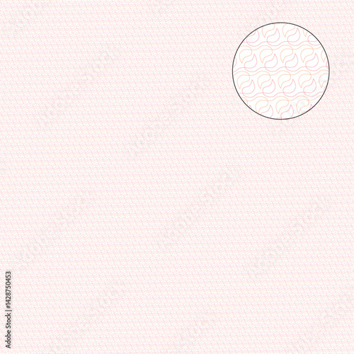 Decorative wavy vector guilloche background grid with fires/leaves/drops pattern  in 2 customizable colors