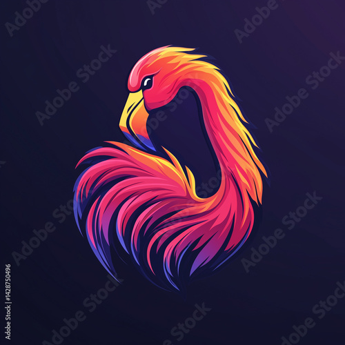 flamingo mascot logo