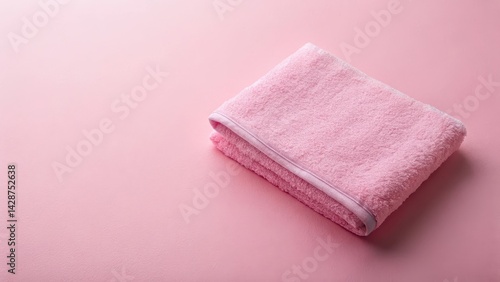 Soft Pink Towel on Pink Surface, pastel pink, linen product,  pastel pink