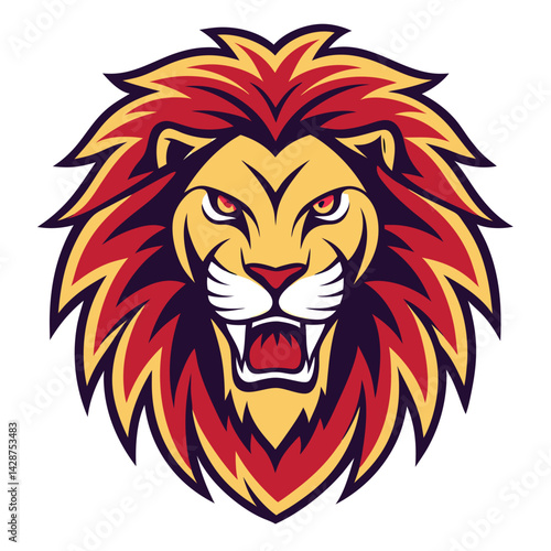 Wallpaper Mural Fierce Lion Head Logo Torontodigital.ca