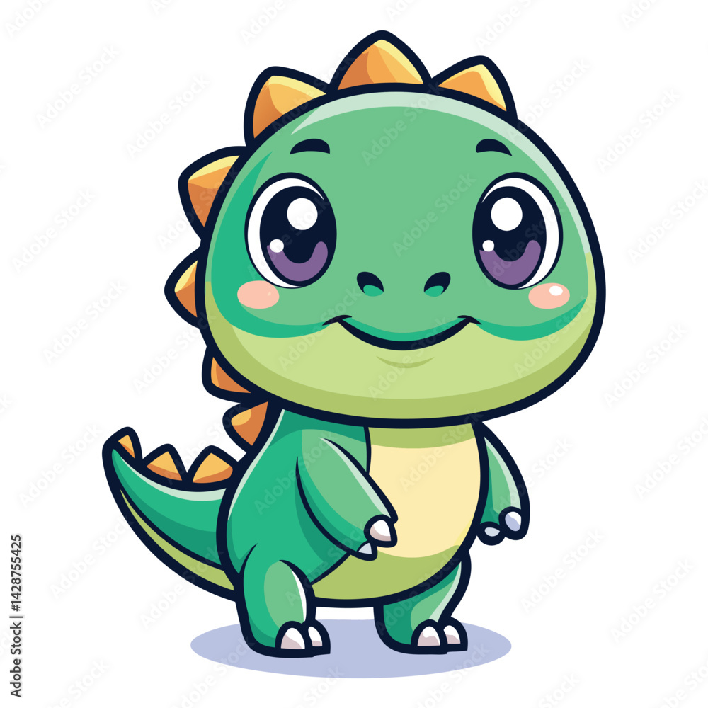 Obraz premium Cute Cartoon Dinosaur (1)