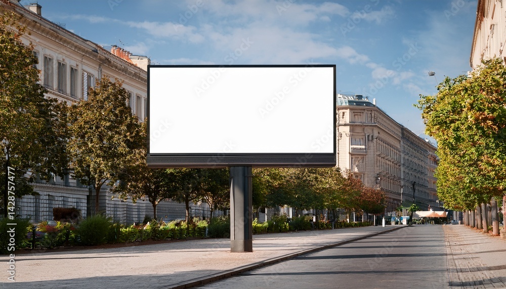 Fototapeta premium mockup of an empty billboard on the side of a street
