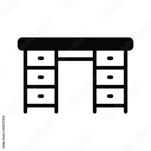 Pc table icon creatively designed in outline style