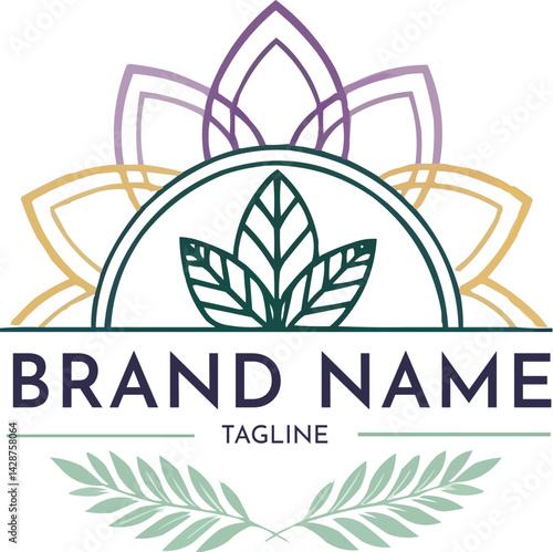 Nature inspired modern and stylish logo design for clothing brand. Generative AI.