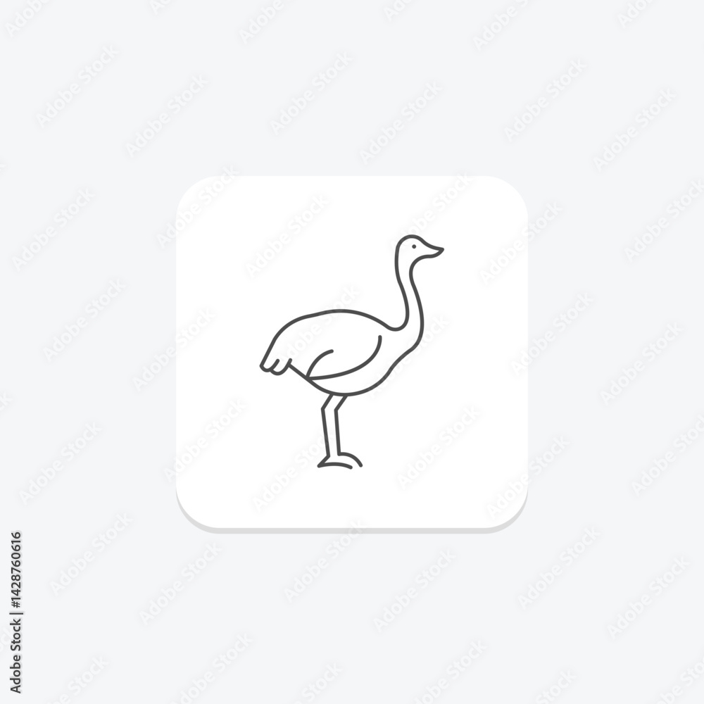 Naklejka premium Ostrich, vector, pixel perfect, illustrator file