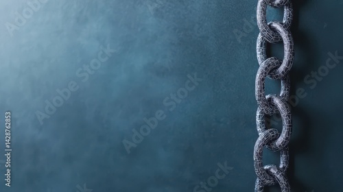Close-up of Metallic Chain Links on a Dark Background