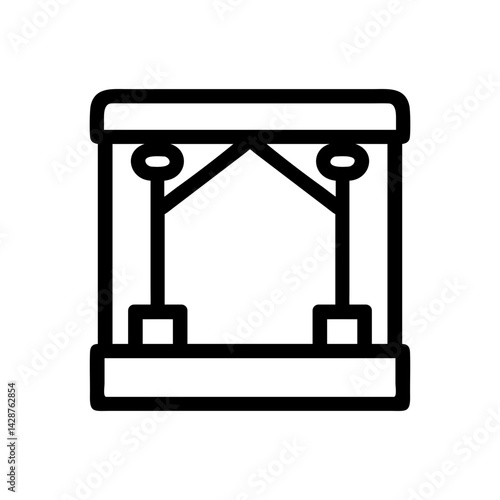 concert stage vector stroke icon for live music, events, apps, and websites
