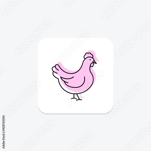 Chicken, vector, pixel perfect, illustrator file
