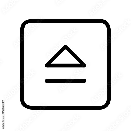 eject button vector stroke icon for media control, device interaction, apps, and websites
