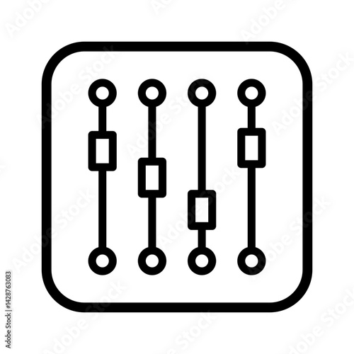 fader slider vector stroke icon for audio control, mixing, apps, and websites
