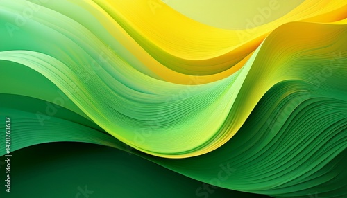 modern abstract wallpaper with flowing green and yellow wave gradients perfect for phone backgrounds digital designs or minimalistic decor themes