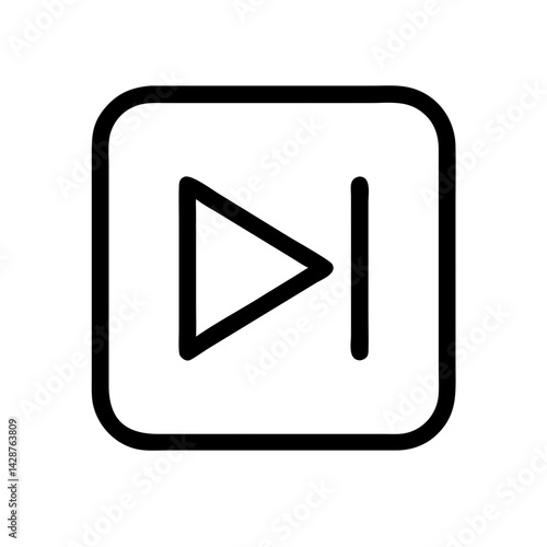 skip forward button vector icon for media controls, playback functions, and digital interfaces, flat stroke icon for apps and websites
