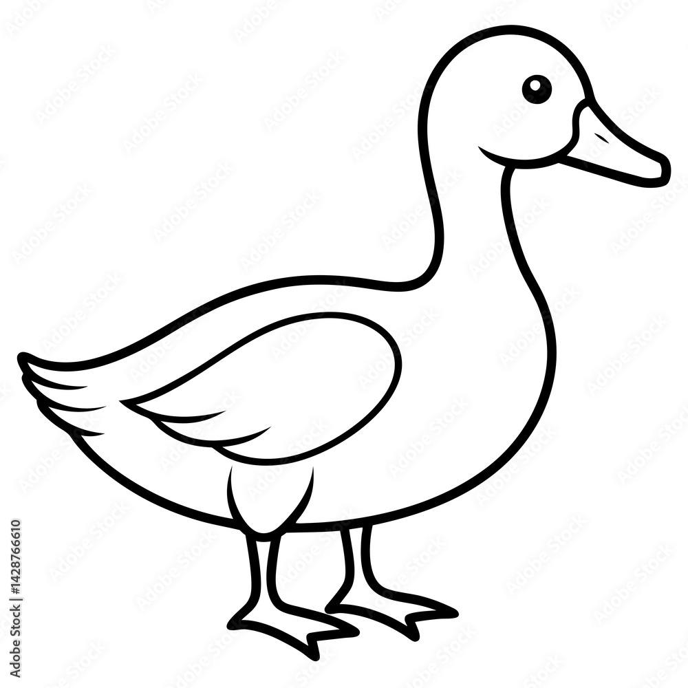 Elegant Duck Outline Illustration Elegant Duck Outline Illustration