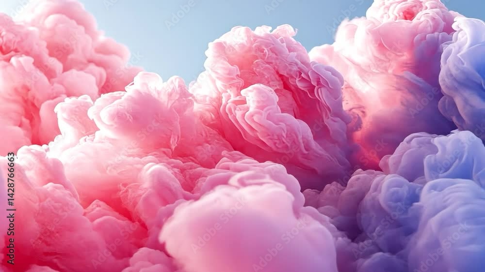Abstract Pink and Blue Ink Clouds Abstract Pink and Blue Ink Clouds