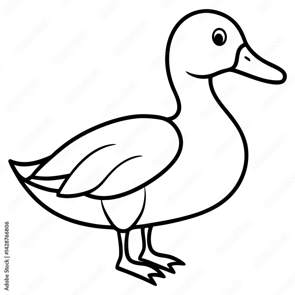 Elegant Duck Outline Illustration Elegant Duck Outline Illustration