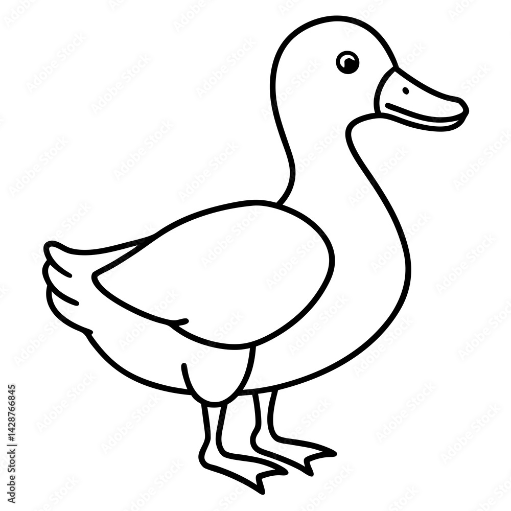 Elegant Duck Outline Illustration Elegant Duck Outline Illustration