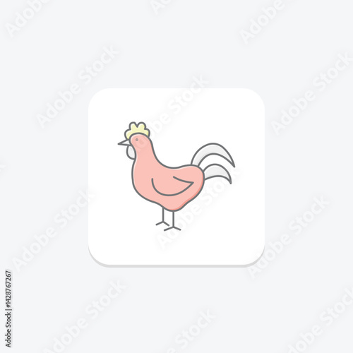 Rooster, vector, pixel perfect, illustrator file